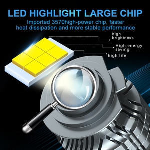 เลนส์โปรเจคเตอร์ไฟตัดหมอก ไฟหน้าสามสี ชิป 3570 CSP เลเซอร์ ไฟหน้า LED H7 H8 H9 H11 9005 9006 ไฟหน้า LED สำหรับรถยนต์ - Product Image 3