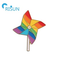 Épingle en métal arc-en-ciel moulin à vent revers chapeau casquette épingle à cravate insigne Roulette filature hélice broche broche personnalisée en émail moulinet