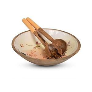 ลายดอกไม้คลาสสิกที่ไม่ซ้ำใครพิมพ์ลงยาชามไม้และเซิร์ฟเวอร์ลายสร้างสรรค์การตกแต่งโลโก้แฮนด์เมดหรูหราตามสั่ง - Product Image 2