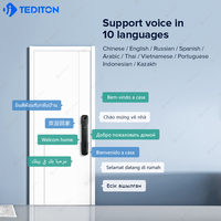Tediton OEM&ODM Interphone intelligent numérique avec lecteur d'empreintes digitales, sonnette connectée Tuya Wifi, reconnaissance faciale 3D, interphone en temps réel, serrure de porte intelligente
