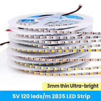 DC 5V LED-Streifen SMD 2835 110 LEDs Flexibles LED-Band TV-Hintergrundbeleuchtung Einzelreihe 3mm Breite PCB