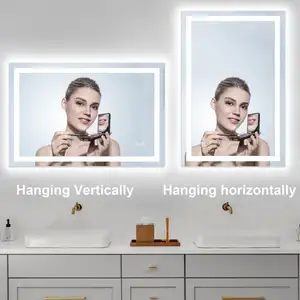핫 세일 사각형 백라이트 매직 Espelho 안티 안개 목욕 벽 거울 욕실 스마트 LED 미러 터치 스크린