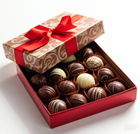 Boîtes cadeaux écologiques en papier carton noir et blanc pour biscuits au chocolat Boîte d'emballage pour chocolat à dessert avec séparateurs en PET