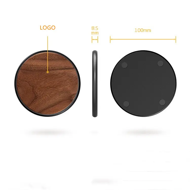 Customized Wireless Charger Dock for telephone Wood Wireless Induction Fast Charging Pad