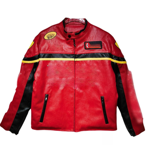 TKAN406แจ็คเก็ตหนังเลตเตอร์แมนสำหรับผู้ชายแจ็คเก็ตหนังกลางแจ้งกันลมป้องกันแบคทีเรียมีสไตล์ - Product Image 2