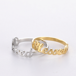 Anillos Religiosos Bendecidos de Acero Inoxidable para Mujer, Anillos de Oración de Buena Esperanza, Joyería Chapada en Oro de 18K, Regalos al por Mayor - Product Image 4