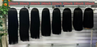 Perruque de cheveux humains 10A lisses, couleur noir naturel, densité 350%, avec dentelle transparente 13x4, cheveux vietnamiens longs et raides