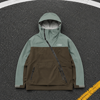 Veste zippée à capuche pour homme, coupe-vent, imperméable, légère, avec doublure en polaire, en polyester, pour l'extérieur, automne