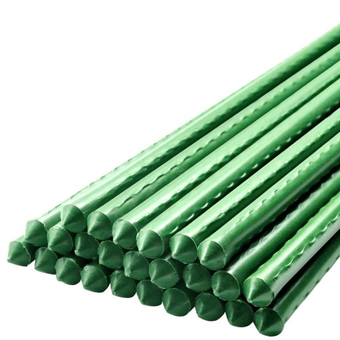 Metal PE Coated Tomato Support Garden Stakes Plastic Coated Steel Tube Plant Sticks Climbing Plants