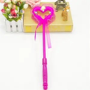 Wholesale Heart Shape Princess Wand Plastic Magic Fairy Led Stick For Girls