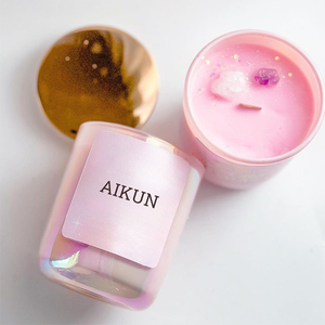 AIKUN vela aromática de piedra de cristal hecha a mano personalizada, caja de fragancia, artesanías de regalo para el Día del Padre, venta al por mayor, vela de aromaterapia, cera - Product Image 5