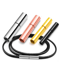 Fermoirs à tube en acier inoxydable Connecteurs à pression rotatifs Fermetures robustes pour bracelets en cuir Extrémité