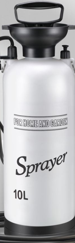 10l white shower with 3m hose-black 10-function water gun