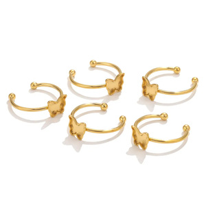 Vente en gros d'anneaux en acier inoxydable Base Setting <span class=keywords><strong>Cabochon</strong></span> Cameo Tray Bezel blank heart star butterfly shape ring Jewelry Making - Product Image 5