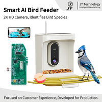 Mangeoire à oiseaux intelligente avec caméra, alimentation solaire, contrôle par application WiFi, station d'alimentation automatique pour oiseaux d'extérieur
