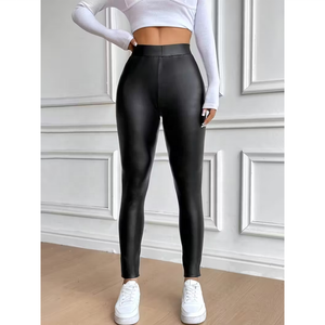 <span class=keywords><strong>Pantaloni</strong></span> da <span class=keywords><strong>Donna</strong></span> Taglia Grande Foderati in Pile Ispessiti Leggings a Tre Quarti Vita Alta Aderenti per Autunno Inverno <span class=keywords><strong>Pantaloni</strong></span> in Pelle - Product Image 1
