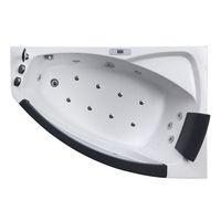 Baignoire Balnéo Autoportante de Luxe en Acrylique avec Jets à Bulles, Massage Moderne Minimaliste, 12 Jets, Intérieur/Extérieur, jusqu'à 20 Gallons