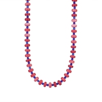 Collier multirangs coloré en perles pour femme, avec breloque cerise, design animalier tendance, plaqué or, fait main, cadeau, tiers