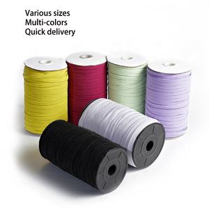 Sangle tressée haute élastique de couleur assortie 6mm cordon élastique <span class=keywords><strong>plat</strong></span> pour la couture de la ceinture et du pantalon taille 144 mètres/rouleau - Product Image 4