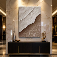Peinture sur toile de paysage marin texturé 3D moderne peinte à la main, art mural abstrait pour la maison, peinture en relief