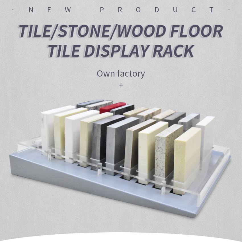 Hot Sale Acrylic Tile Table Top Metal Countertop Quartz Granite Ceramic Factory Stone Desk Rack Display Stand