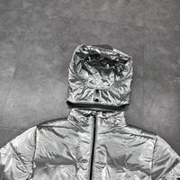 Vestes d'hiver en duvet de canard pour hommes, logo brodé personnalisé, fermeture éclair, vente en gros