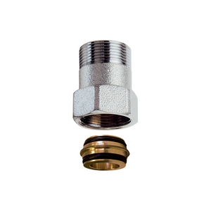 Raccordo Dritto Cromato con Filettatura 24X19 Lunghezza 30 mm per Tubi Idraulici - Product Image 1
