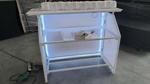 Mueble Bar Plegable de Acrílico, Estación de Barman Móvil para Uso en Escuelas y Supermercados, 47.75x19.5x42.75 pulgadas - Product Image 5