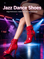 Bottes de danse latine pour femmes, talons hauts, en cuir noir et rouge, chaussures de soirée tendance, bottes de danse de salon pour dames et filles