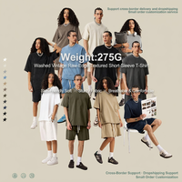 T-shirt oversize en coton lavé pour homme, style streetwear décontracté, été, OEM ODM