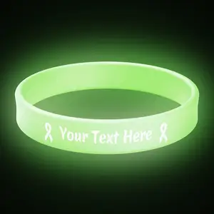 Personalized Customized Glow In Dark Wristband With Logo Glowing Wrist Band Custom Luminous Silicone Wristband Luminous Bracelet