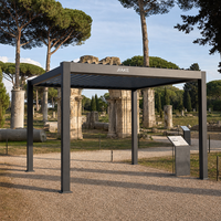 Pergola en aluminium Jiake 6063-T5 avec toit à lames motorisées pour jardin, patio, gazebo, pavillon, terrasse, idéale pour les ruines anciennes