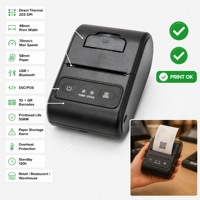 Impresora Térmica Portátil de Recibos de 58 mm con Bluetooth, Velocidad de 70 mm/s, Impresora de Facturas Portátil para Comercio Minorista, Restaurantes y Entrega de Comida
