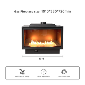 <span class=keywords><strong>Inserto</strong></span> per Caminetto a <span class=keywords><strong>Gas</strong></span> in Acciaio Moderno Personalizzato per Interni con Tre Lati in Vetro e Accensione Remota per <span class=keywords><strong>Gas</strong></span> Naturale - Product Image 4