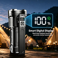 Lampe de poche LED portable en aluminium 10000LM avec 6 XHP50, affichage numérique, rechargeable, étanche, pour le camping, les situations d'urgence et la randonnée