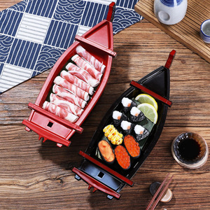 La vaisselle des restaurants japonais Dragon Boat peut contenir de la glace sèche. Plateau de sushis, plateau de sashimi, plateau de saumon, bateau à sushis. - Product Image 3