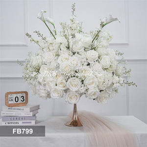 DKB Centros de Mesa Personalizados de Alta Calidad al por Mayor para Decoración de Bodas, Bolas de Flores Blancas Realistas de Seda Artificial para el Regreso a Clases - Product Image 3