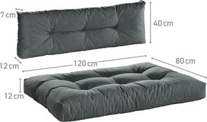 <span class=keywords><strong>Coussin</strong></span> de palettes d'extérieur Traumnacht <span class=keywords><strong>en</strong></span> mousse expansée, pour ensemble de mobilier de salon 2 places (sièges et dossiers), Anthracite, Fabriqué <span class=keywords><strong>en</strong></span> Chine - Product Image 3