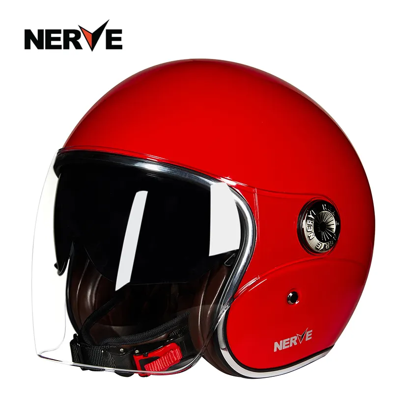 NERVE Helme für Herren und Damen in Four Seasons 3C Motorrad-Karbonfaser Sommer-Sonnencreme Vintage-Helme