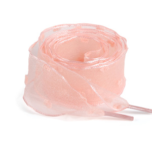 Hersteller Großhandel Freizeit schuhe Leinwand Schnürsenkel 2,5 cm Velvet Dot Chiffon Flat Organza Ins für Schnürsenkel - Product Image 5
