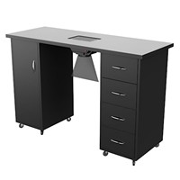 Espace de travail professionnel pour les ongles avec armoire de rangement et aspirateur de poussière, table de manucure