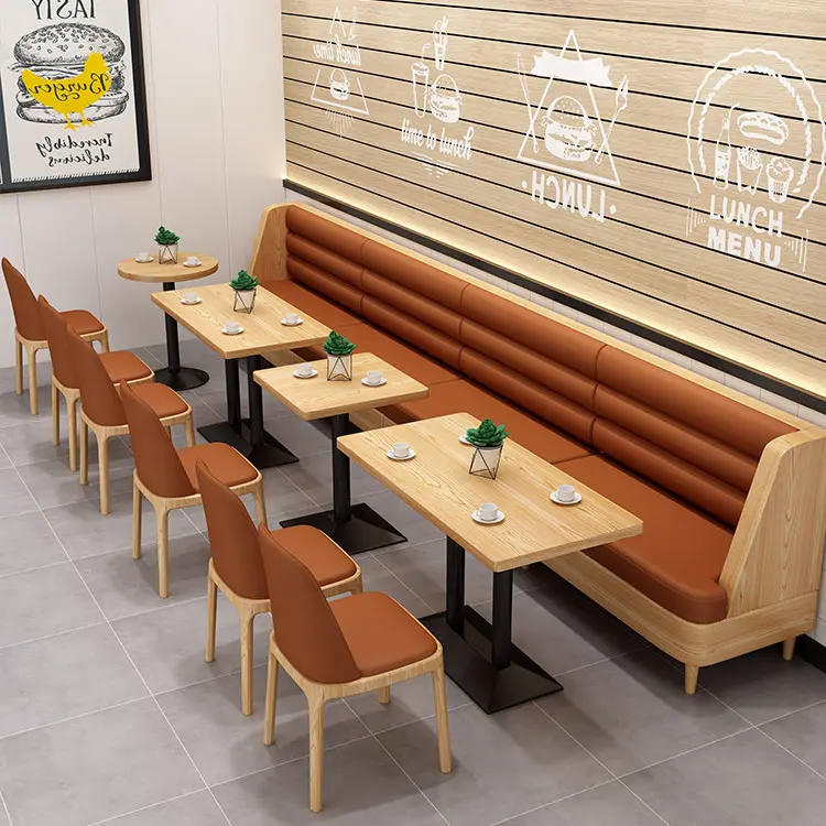 Tea restaurant simple casual Western food cafe dessert shop table and chair combination booth sofa customization