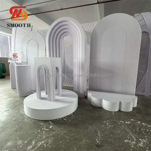Decoración de Fondo para Ceremonia de Compromiso ZKAI, Panel de Acrílico con Diseño de Ondas, Set de Arcos y Soportes para Pastel, para Bodas y Fiestas - Product Image 3
