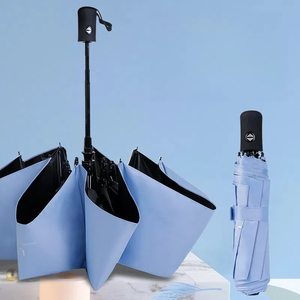 Hot Sale New Oem Odm Customized Red 3 Folding Automatic Umbrella for Advertisement