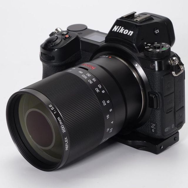 Kase 200mm F5.6 Fixed Focus Telephoto Reflex Mirror Lens Full Frame 67mm Filter Glass Private Mold for E-Mount Mirrorless