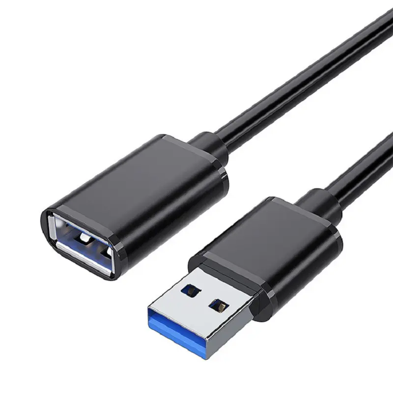 كابل USB 3.0 تمديد ذكر إلى أنثى أسود فائق السرعة 5Gbps كابلات تمديد شحن مزامنة البيانات USB