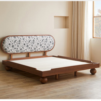 Meubles de chambre à coucher modernes et minimalistes, lit king-size en bois massif, lit double, cadre en bois vintage de luxe, lits queen-size