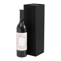 Boîte pliante en papier magnétique de luxe noire recyclable personnalisée pour vin rouge, fleurs, bouteille de vin, emballage en carton, boîte cadeau