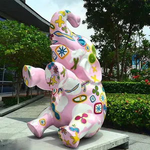 Popular modern design customized design large outdoor decoration colorful resin elephant