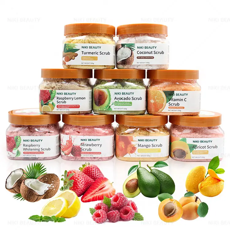 Supplier Business Cheap Exfoliating Whitening Lightening Face Body Fruit Black Sugar Scrub